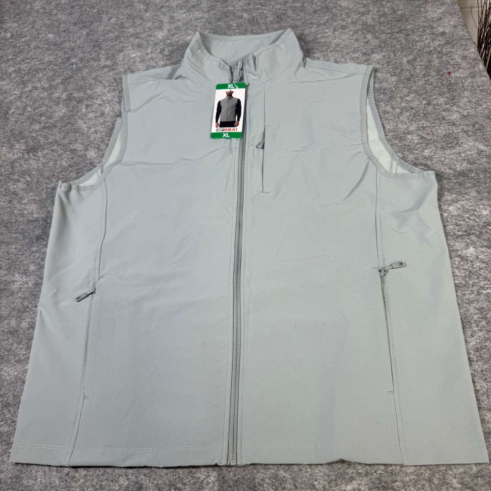 32 Degrees Heat Mens XL Gray Full Zip Vest Sleeveless Jacket Softshell TZ414110